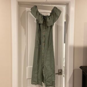 Top shop linen dress 3/4